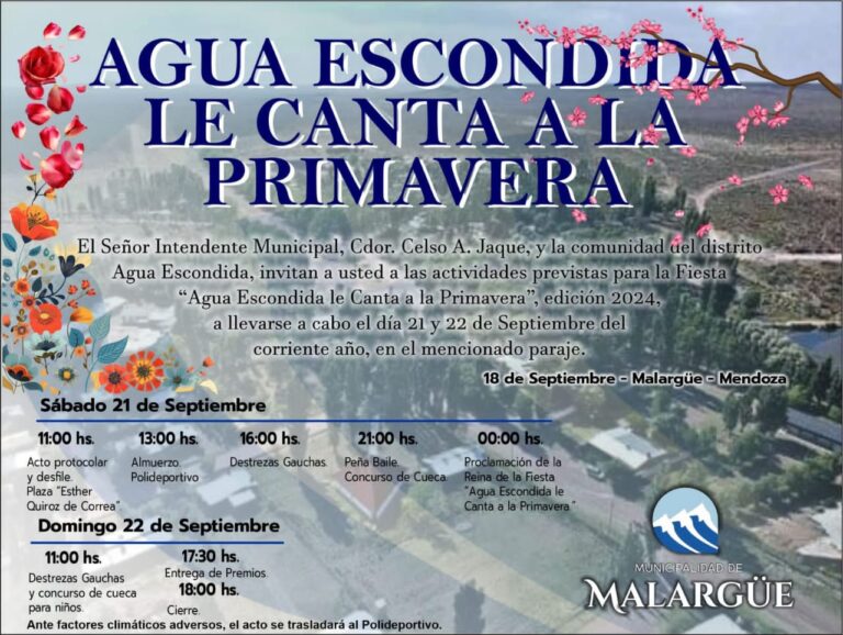 Agua Escondida le Canta a la Primavera tendrá lugar este fin de semana