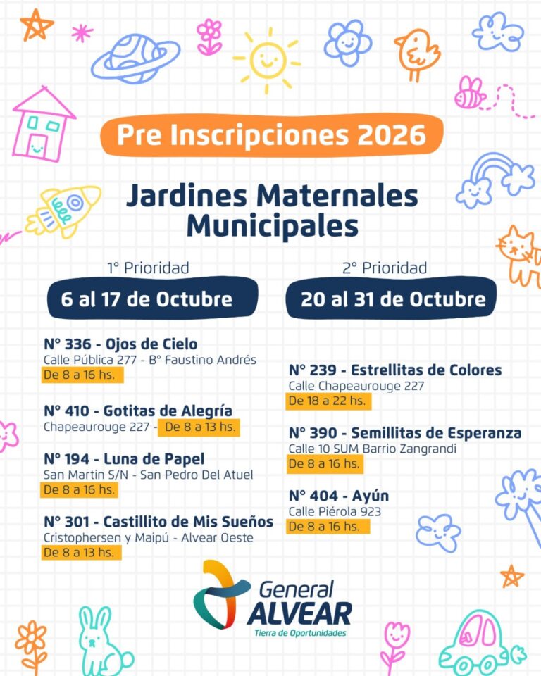 Comienzan las Preinscripciones 2026 para los Jardines Maternales Municipales