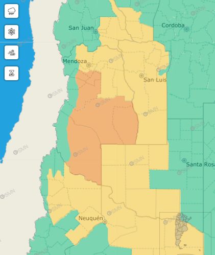 Cayó granizo en varios sectores de Mendoza