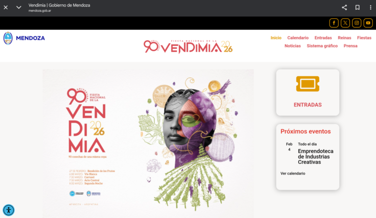 La Fiesta Nacional de la Vendimia cuenta con un nuevo sitio web oficial