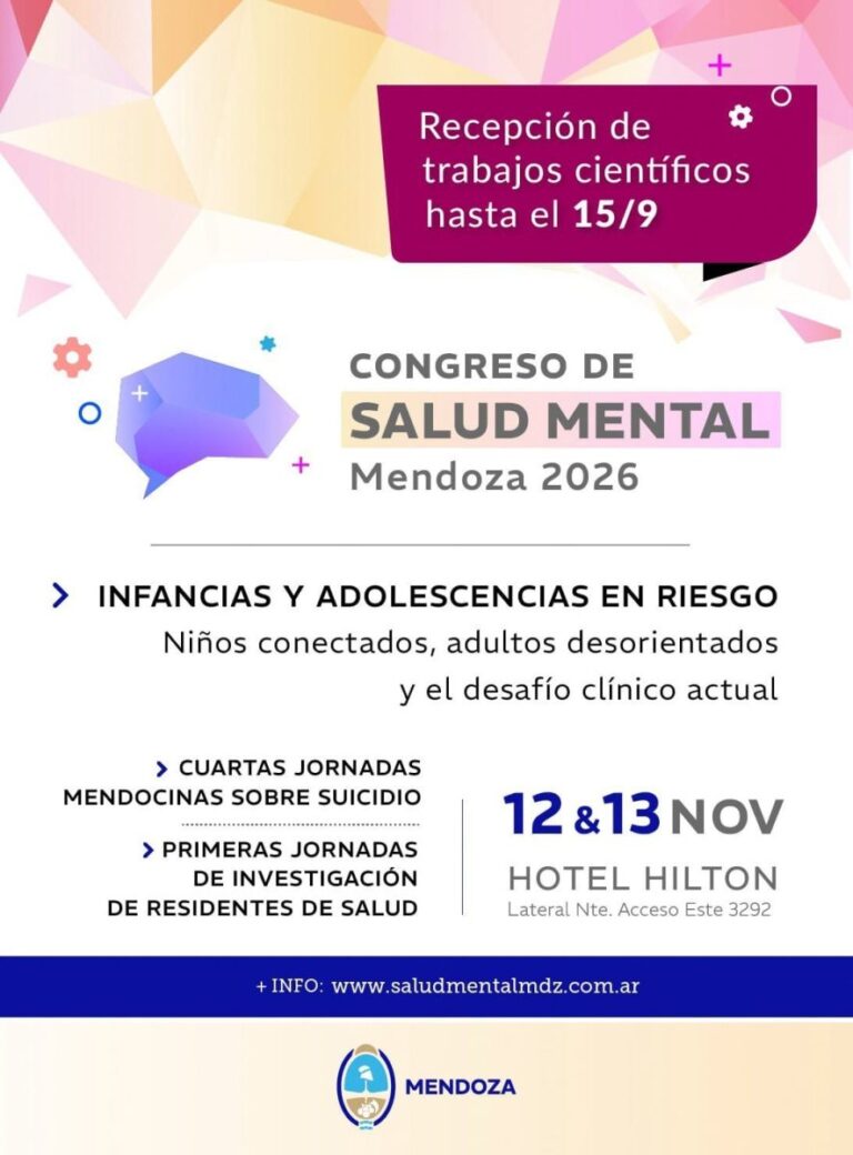 Convocan a la presentación de trabajos para el Congreso de Salud Mental