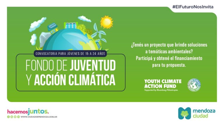 Se amplió el plazo para participar del Fondo de Juventud y Acción Climática de la Ciudad de Mendoza